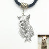 Custom Pet Necklace Portrait Photo Pendant Handmade Dog and Cat Picture Charm Personalized Pet Memorial Jewelry Pet Loss Gift