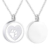 Custom Pet Paw Print Heart Animal Paw Stainless Steel Urn Necklace  Memorial Ashes keepsake Pendant Jewelry