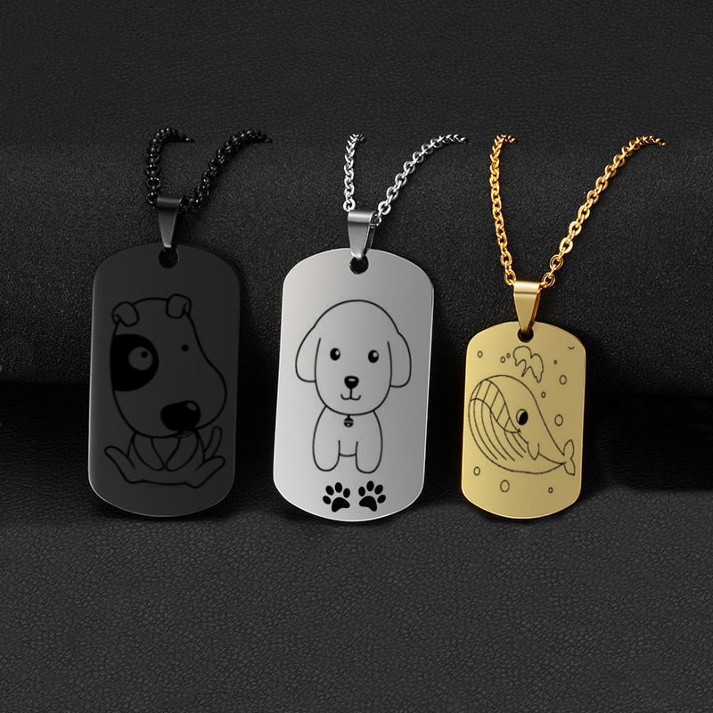 Custom Pcitures Custom Pictures Photo Necklace for Women Stainless Steel Engrave Famil