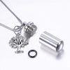 Custom Stainless Steel Jewelry Tree of Life Cylinder Cremation Urn Necklace Keepsake Ashes Pendant Memorial Jewelry