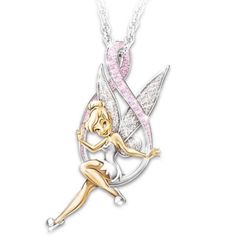 Customiz Birthday Anniversary Couples Matching Gothic Accessories Stainless Steel Jewelry For Women Elf Angel Necklace Collares