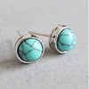 Customizable Agate Crystal Turquoises Blue Sand Stone Moonstone Malachite Earrings 925 Sterling Silver Women Charm Jewelry