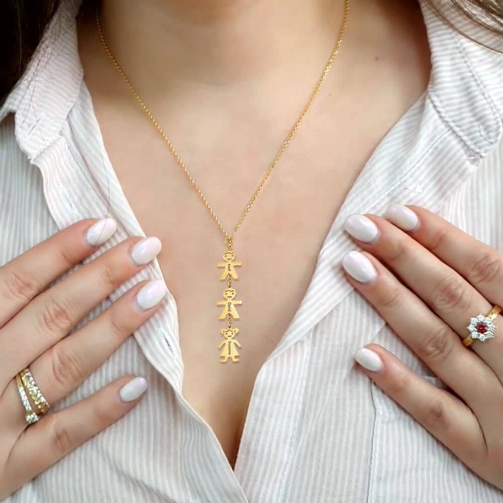 Customize Name Necklace With Kids Name Gift for Mom Personalized Sterlings Silver Necklace Gift