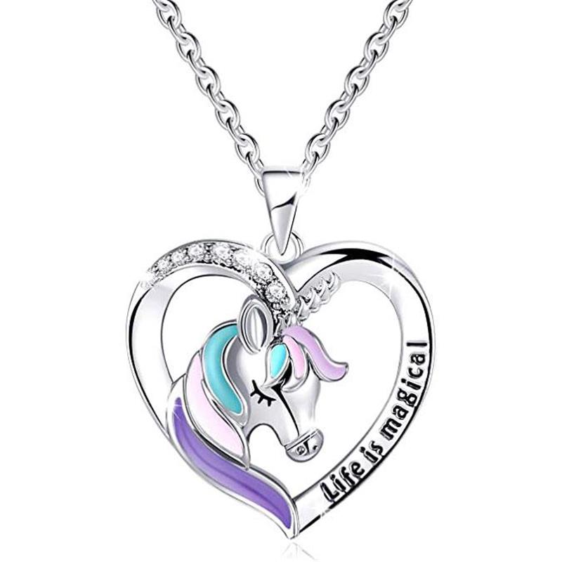 Customize Unicorn Necklace For Kids  Lover  Girlfriend Nickel-free,Lead-free Stainless Steel Alloy