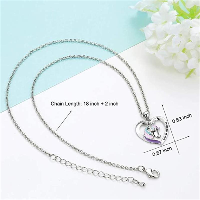 Customize Unicorn Necklace For Kids  Lover  Girlfriend Nickel-free,Lead-free Stainless Steel Alloy