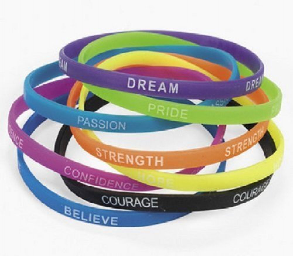 Customized 100pcs Mini Silicone Wristband Printed Logo 6mm Width Thin Inspirational Sayings Bracelets Wristbands Promotion Gifts