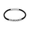 Customized Leather Bracelet With Hollowed  26 Initial Lettter Beads Available Unique Gifts For Men Woman