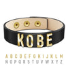 Customized Leather Bracelet With Letter Personalized Punk Leather Initial  Bangle For Men