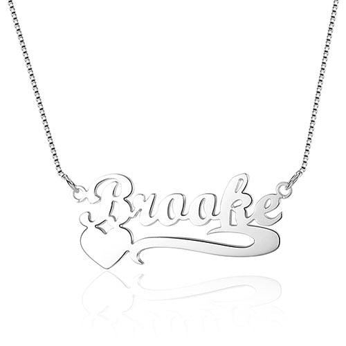 Customized Name Heart Necklace 925 Sterling Silver Personalized Gift for Women Arabic Hebrew Name Necklaces Pendants (NE101466)