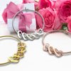 Customized Names Bangle Bracelet Heart Shape Pendants With Birthstone Letter Beads Personalized For Women Mom Birthday Gift