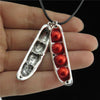 Cute Alloy Enamel Food Green Pea Pod Pendant Necklaces Clavicle Chain Girl Women Choker Party Gift Jewelry