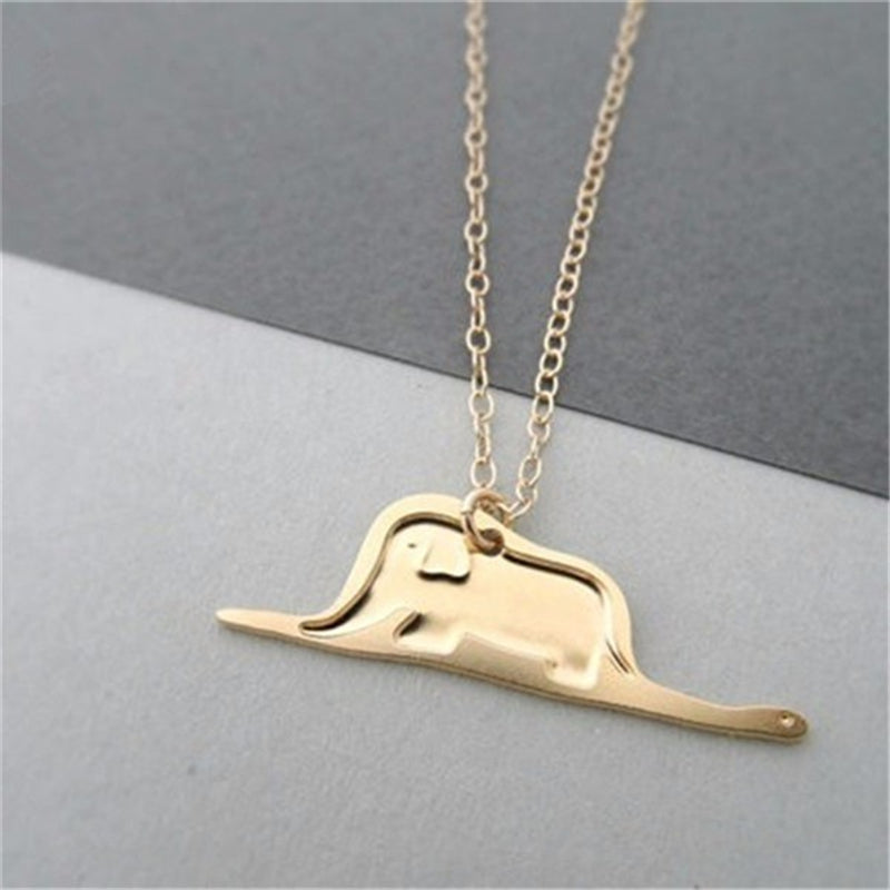 Cute Animal Necklace Jewelry Cute Elephant Necklace Like a hat.Little Prince Fairy Tale. Elephants In The Python Belly.