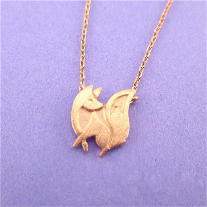 Cute Animal Necklace Jewelry Fashion Baby Fox Necklace Little Fox Necklaces Fox Charm Necklace Fashion Jewelry Gift For Friends