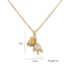 Cute Bear Style Cubic Zirconia Candy Color Pendant For Women Necklace Girl Birthday Anniversary Gift Copper Gold Plated