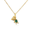 Cute Bear Style Cubic Zirconia Candy Color Pendant For Women Necklace Girl Birthday Anniversary Gift Copper Gold Plated