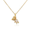 Cute Bear Style Cubic Zirconia Candy Color Pendant For Women Necklace Girl Birthday Anniversary Gift Copper Gold Plated