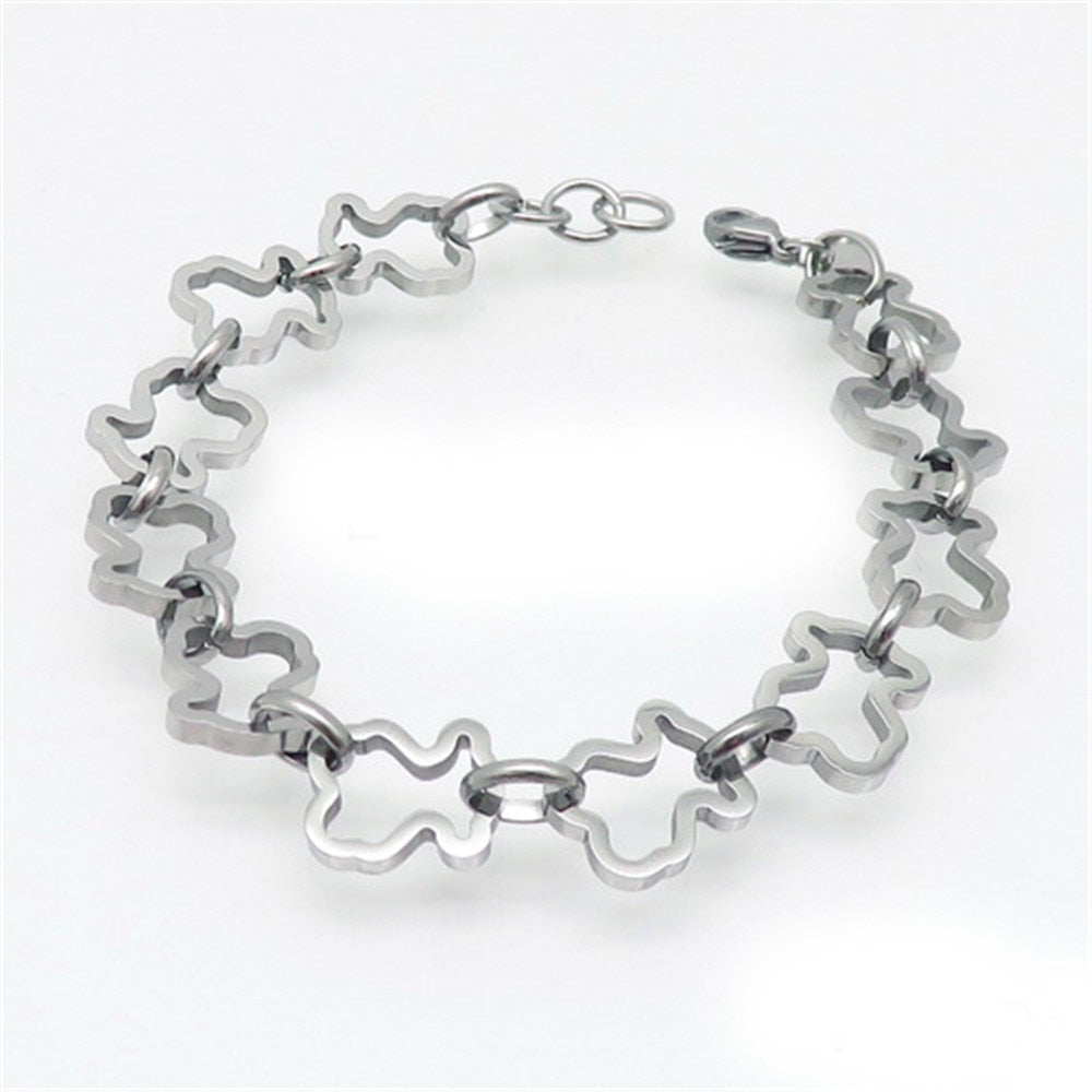 Cute Bear bracelet Hollow Bear Lucky Friendship Bracelet for  Gifts Jewelry Accessories  pirce
