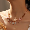 Cute Butterfly Choker Necklace for Women Girls BABY HONEY ANGEL Crystal Letters Collar Korean  Necklace Trendy Jewelry Gifts