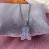 Cute Candy Color Cartoon Gummy Bear Chain Pendant Necklace DIY Handmade Colorful Resin Bear Fresh Choker Necklace Jewelry