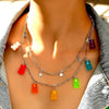 Cute Candy Color Cartoon Gummy Bear Chain Pendant Necklace DIY Handmade Colorful Resin Bear Fresh Choker Necklace Jewelry