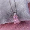 Cute Candy Color Cartoon Gummy Bear Chain Pendant Necklace DIY Handmade Colorful Resin Bear Fresh Choker Necklace Jewelry