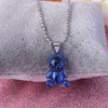 Cute Candy Color Cartoon Gummy Bear Chain Pendant Necklace DIY Handmade Colorful Resin Bear Fresh Choker Necklace Jewelry