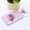 Cute Card Holder Keychain ID Card Holder Bank Bus Cards Cover Badge Case Keyring Tool Protective Shell