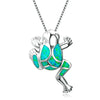 Cute Cartoon Frog Pendant Necklace For Women Jewelry Silvery Chain Necklaces Female Opals Choker Necklace Femme Ladiesnecklaces