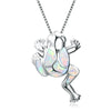 Cute Cartoon Frog Pendant Necklace For Women Jewelry Silvery Chain Necklaces Female Opals Choker Necklace Femme Ladiesnecklaces