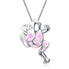 Cute Cartoon Frog Pendant Necklace For Women Jewelry Silvery Chain Necklaces Female Opals Choker Necklace Femme Ladiesnecklaces