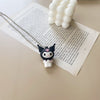 Cute Cartoon Style Pendant Cool Hottie Pink Black Chain Two Circles Necklace Resin Material Kawaii Punk Rock Y2K Jewelry