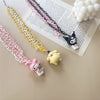 Cute Cartoon Style Pendant Cool Hottie Pink Black Chain Two Circles Necklace Resin Material Kawaii Punk Rock Y2K Jewelry