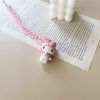 Cute Cartoon Style Pendant Cool Hottie Pink Black Chain Two Circles Necklace Resin Material Kawaii Punk Rock Y2K Jewelry