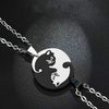 Cute Cat Couple Necklaces Stainless Steel  YinYang Taichi Bring Good Luck Pendant Necklace for Lover Friends Gift Jewelry