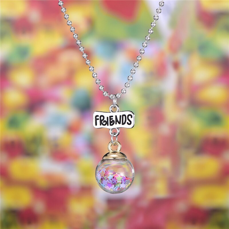 Cute Colorful Star Wish Bottle Pendant Necklaces Friend Kids Children Gift of Student Friendship Jewelry BFF