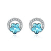 Cute Crystal Flower 925 Silver Stud Earring for Women Sterling Silver Charm CZ Snow Earrings 2020 New Style