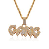 Cute Crystal Letter GANG Necklaces Pendants Luxurious Alphabet Chains Necklaces Hiphop Women Men Jewelry