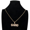 Cute Crystal Letter GANG Necklaces Pendants Luxurious Alphabet Chains Necklaces Hiphop Women Men Jewelry