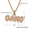 Cute Crystal Letter GANG Necklaces Pendants Luxurious Alphabet Chains Necklaces Hiphop Women Men Jewelry