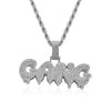Cute Crystal Letter GANG Necklaces Pendants Luxurious Alphabet Chains Necklaces Hiphop Women Men Jewelry