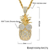 Cute Crystal Pineapple Necklaces Pendants Luxurious Fruit Chains Necklaces Hiphop Women Men Jewelry