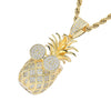 Cute Crystal Pineapple Necklaces Pendants Luxurious Fruit Chains Necklaces Hiphop Women Men Jewelry
