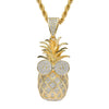 Cute Crystal Pineapple Necklaces Pendants Luxurious Fruit Chains Necklaces Hiphop Women Men Jewelry