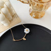 Cute Daisy Jewelry Summer  Lady Women  Pendant Necklace Choker Chain  Leaf Flower