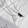 Cute Dinosaur Couple Necklace Lovers Paired Pendants Friends Stainless Steel Neck Chain Hiphop Punk Collar for Men Women Jewelry