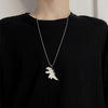 Cute Dinosaur Couple Necklace lovers Paired Pendants Friends stainless steel Neck Chain Kpop punk collar for Men Women Jewerly