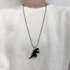 Cute Dinosaur Couple Necklace lovers Paired Pendants Friends stainless steel Neck Chain Kpop punk collar for Men Women Jewerly