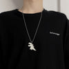 Cute Dinosaur Pendant Couple Necklace for Women Men Paired Cartoon Charm Neck Chain Kpop Stainless Steel Accessories