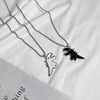 Cute Dinosaur Pendant Couple Necklace for Women Men Paired Cartoon Charm Neck Chain Kpop Stainless Steel Accessories