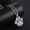 Cute Dog Paw Prints Pendant Necklace  AAA Zircon Mens Necklace 2 Colors Rap Hip Hop Jewelry